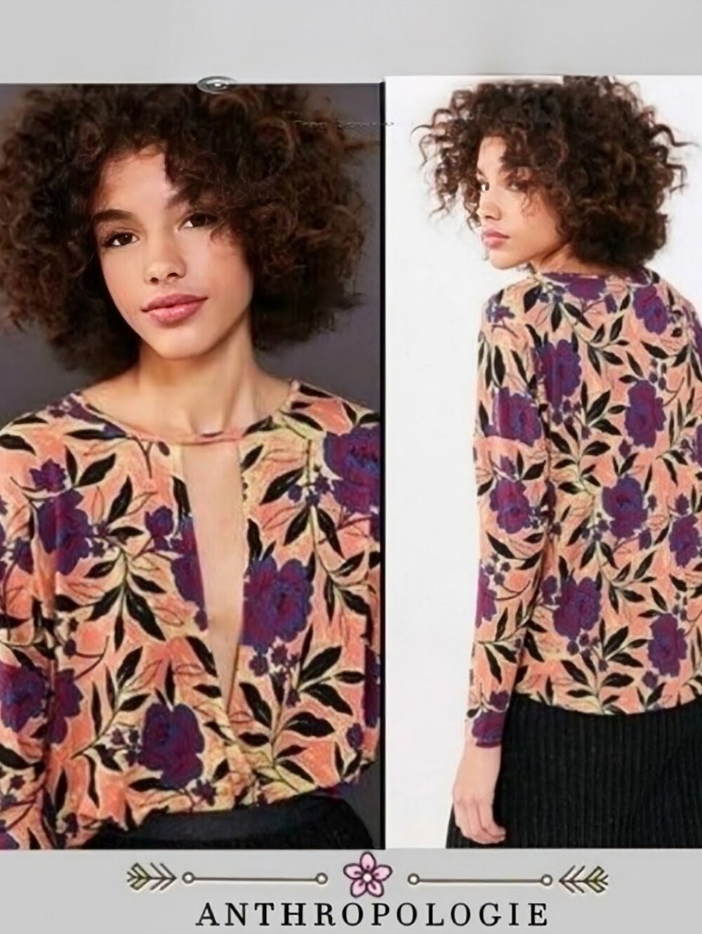 Anthropology Silence + Noise Mia Cutout Surplice Top NWT